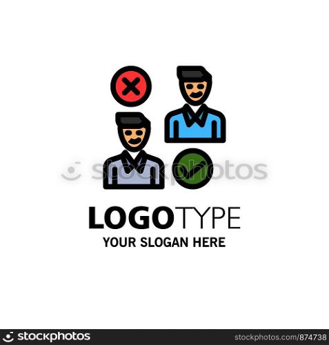 Group, User, Job, good, cancel Business Logo Template. Flat Color