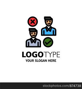 Group, User, Job, good, cancel Business Logo Template. Flat Color