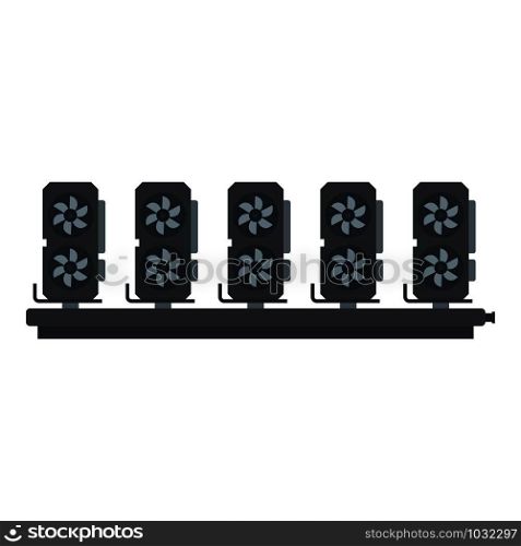 Group video cards icon. Flat illustration of group video cards vector icon for web design. Group video cards icon, flat style