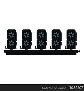 Group video cards icon. Flat illustration of group video cards vector icon for web design. Group video cards icon, flat style