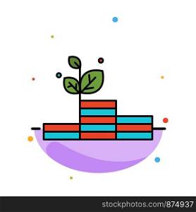 Grow, Growth, Money, Success Abstract Flat Color Icon Template