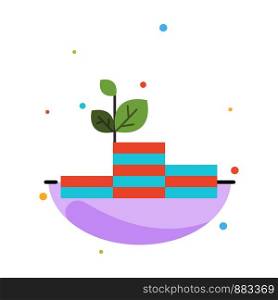 Grow, Growth, Money, Success Abstract Flat Color Icon Template