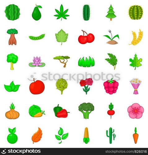 Grow icons set. Cartoon style of 36 grow vector icons for web isolated on white background. Grow icons set, cartoon style