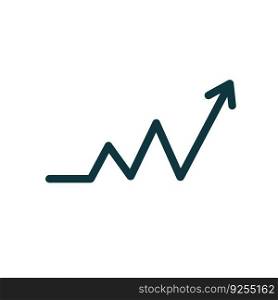 Growing arrow of graph. Statistics and rating. Linear business illustration. Growing arrow of graph. Statistics and rating.