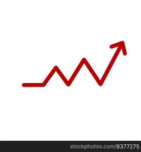 Growing arrow of graph. Statistics and rating. Linear business illustration. Growing arrow of graph. Statistics and rating