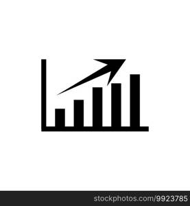 Growing bar graph icon vector