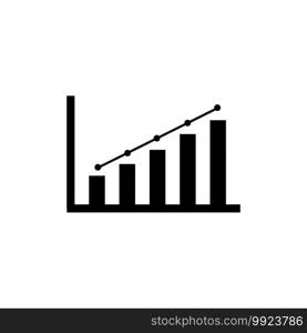 Growing bar graph icon vector