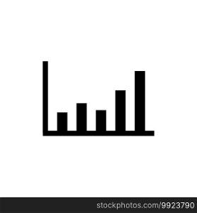 Growing bar graph icon vector