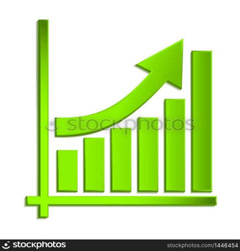 Growing business arrow on diagram of growth, Profit green arrow. vector graph icon. vector illustration eps10. Growing business arrow on diagram of growth, Profit green arrow. vector graph icon. vector
