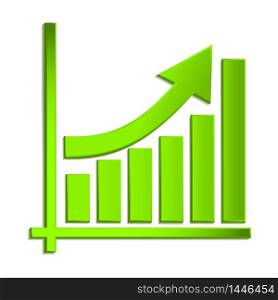 Growing business arrow on diagram of growth, Profit green arrow. vector graph icon. vector illustration eps10. Growing business arrow on diagram of growth, Profit green arrow. vector graph icon. vector