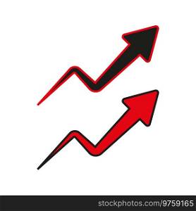 Growing business red arrow. Vector illustration. EPS10.. Growing business red arrow. Vector illustration.