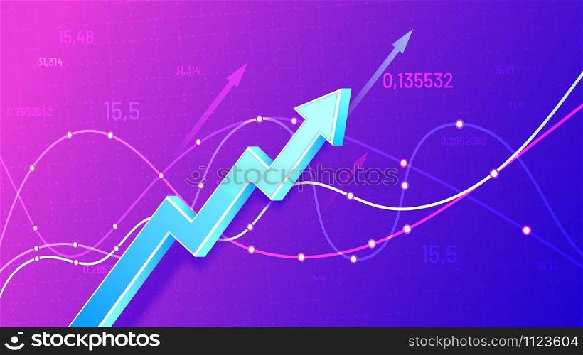 Growing financial schedule 3D arrow. Profit growth, rising chart and finance business statistic vector illustration. Successful business development, revenue increase. Positive stock market trend. Growing financial schedule 3D arrow. Profit growth, rising chart and finance business statistic vector illustration. Successful business development, income increase. Positive stock market trend