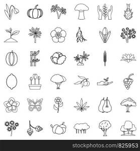 Growing icons set. Outline style of 36 growing vector icons for web isolated on white background. Growing icons set, outline style