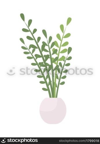 Growing indoor plant semi flat color vector object. Full sized item on white. Easy-growing houseplant for house decor isolated modern cartoon style illustration for graphic design and animation. Growing indoor plant semi flat color vector object