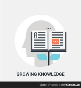 growing knowledge icon concept. Abstract vector illustration of growing knowledge icon concept