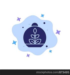 Growing, Leaf, Plant, Spring Blue Icon on Abstract Cloud Background