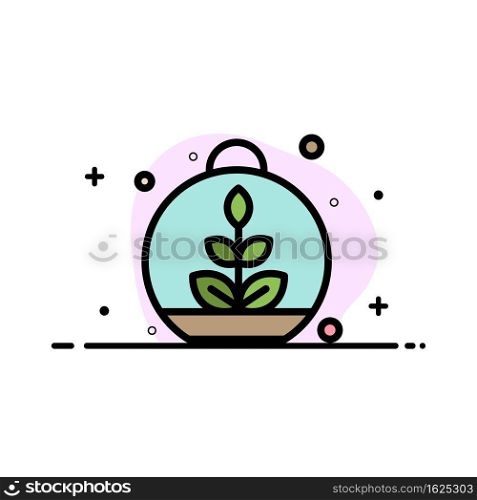 Growing, Leaf, Plant, Spring  Business Flat Line Filled Icon Vector Banner Template