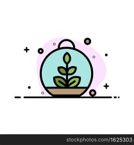 Growing, Leaf, Plant, Spring  Business Flat Line Filled Icon Vector Banner Template