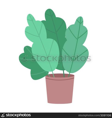 Growing salad greens at home semi flat color vector object. Full sized item on white. Planting leafy greens in pot simple cartoon style illustration for web graphic design and animation. Growing salad greens at home semi flat color vector object