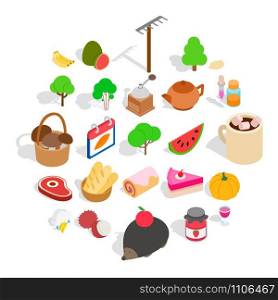 Grown food personally icons set. Isometric set of 25 grown food personally vector icons for web isolated on white background. Grown food personally icons set, isometric style