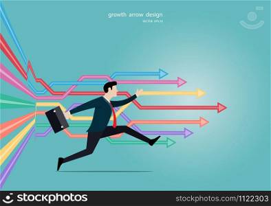 Growth arrow design. Colorful arrow line shape, Business concept, Vector abstract background
