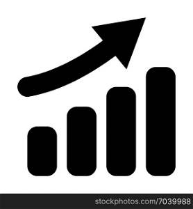 growth bar chart, icon on isolated background