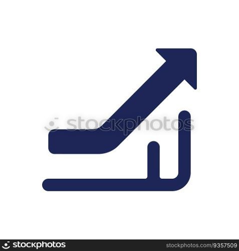 Growth black glyph ui icon. Rates rising control. Data analytics. User interface design. Silhouette symbol on white space. Solid pictogram for web, mobile. Isolated vector illustration. Growth black glyph ui icon