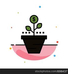 Growth, Business, Care, Finance, Grow, Growing, Money, Raise Abstract Flat Color Icon Template