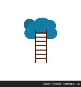 Growth, Business, Career, Growth, Heaven, Ladder, Stairs Flat Color Icon. Vector icon banner Template
