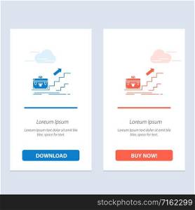Growth, Business, Career, Leader, Leadership, Personal, Success Blue and Red Download and Buy Now web Widget Card Template