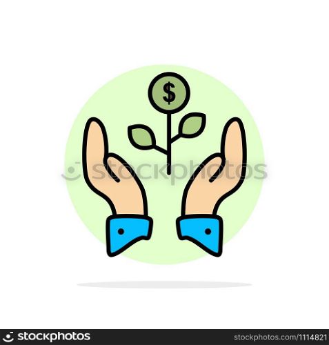 Growth, Business, Grow, Growing, Dollar, Plant, Raise Abstract Circle Background Flat color Icon