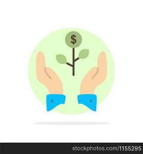 Growth, Business, Grow, Growing, Dollar, Plant, Raise Abstract Circle Background Flat color Icon