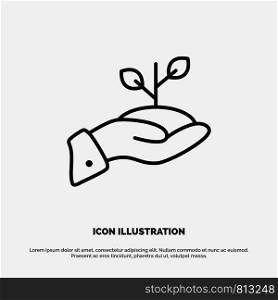 Growth, Charity, Donation, Finance, Loan, Money, Payment Line Icon Vector