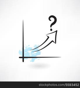 growth chart and question grunge icon