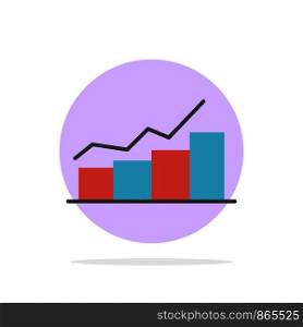 Growth, Chart, Flowchart, Graph, Increase, Progress Abstract Circle Background Flat color Icon