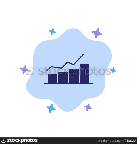 Growth, Chart, Flowchart, Graph, Increase, Progress Blue Icon on Abstract Cloud Background