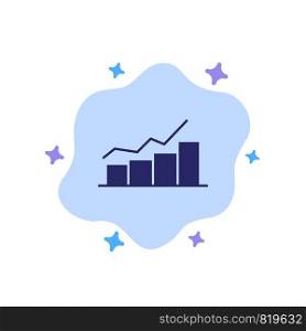 Growth, Chart, Flowchart, Graph, Increase, Progress Blue Icon on Abstract Cloud Background