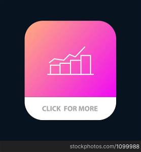 Growth, Chart, Flowchart, Graph, Increase, Progress Mobile App Button. Android and IOS Line Version