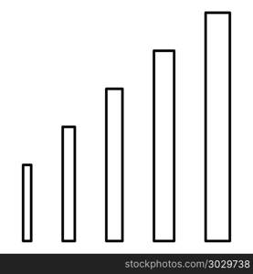 Growth chart icon black color vector illustration flat style outline