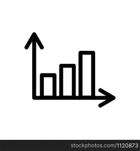 growth chart icon vector. A thin line sign. Isolated contour symbol illustration. growth chart icon vector. Isolated contour symbol illustration
