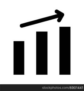 Growth chart the black color icon