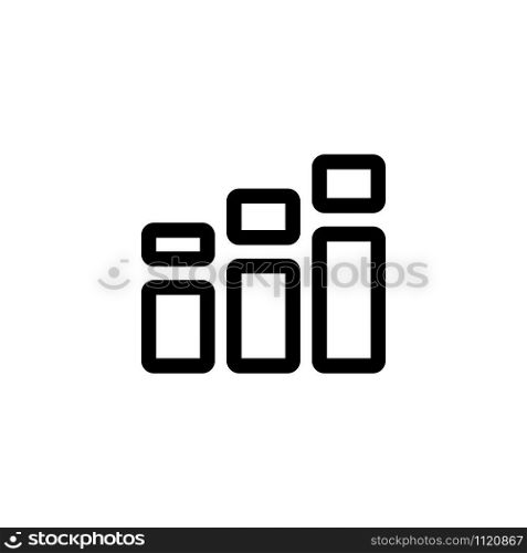 growth columns icon vector. A thin line sign. Isolated contour symbol illustration. growth columns icon vector. Isolated contour symbol illustration