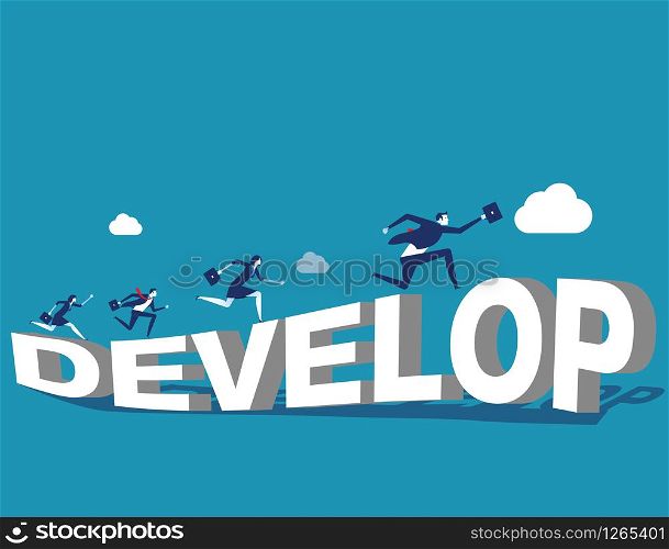 Growth.Corporate people and develop. Concept business vector illustration.