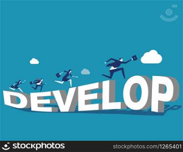 Growth.Corporate people and develop. Concept business vector illustration.