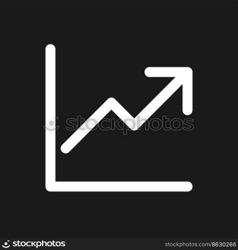 Growth dark mode glyph ui icon. Business analytics. Improvement. User interface design. White silhouette symbol on black space. Solid pictogram for web, mobile. Vector isolated illustration. Growth dark mode glyph ui icon