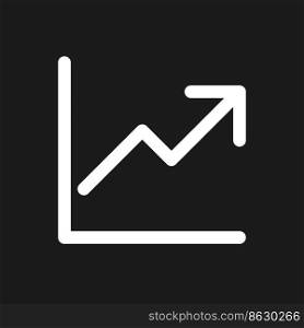 Growth dark mode glyph ui icon. Business analytics. Improvement. User interface design. White silhouette symbol on black space. Solid pictogram for web, mobile. Vector isolated illustration. Growth dark mode glyph ui icon