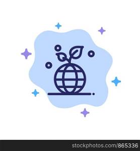 Growth, Eco, Friendly, Globe Blue Icon on Abstract Cloud Background