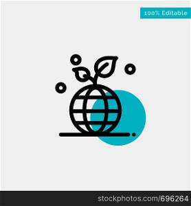 Growth, Eco, Friendly, Globe turquoise highlight circle point Vector icon