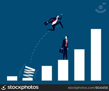 Growth for business. People and jumping. Concept business vector illustration.