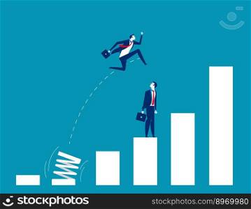 Growth for business people and jumping concept vector image